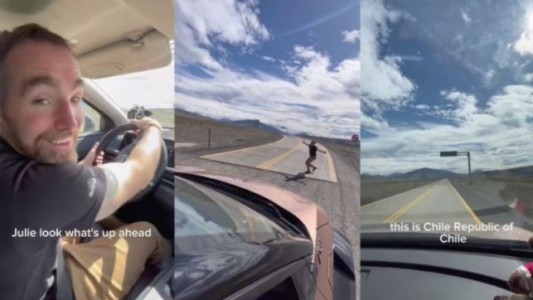 Un turista escocés se bajó del auto en el medio de la frontera para grabarse besando el pavimento del lado chileno