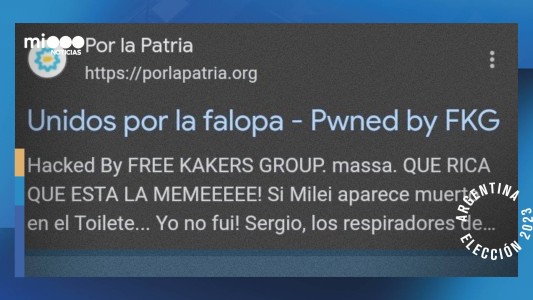 Hackearon la página web de Unión por la Patria a dos días del balotaje