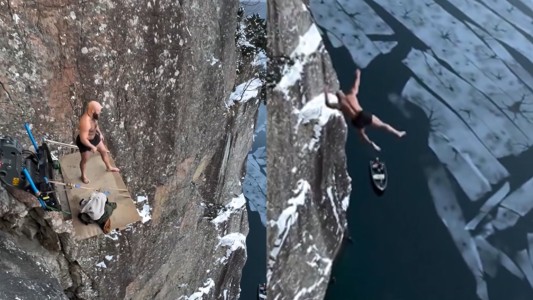 Salto mortal: se arrojó desde 40.5 metros de altura y rompió un récord mundial