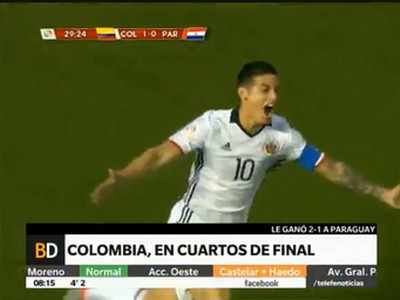 Colombia le ganó a Paraguay y es el primer clasificado a cuartos