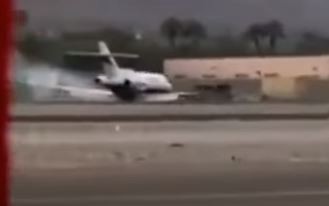 Así aterriza un avión sin tren de aterrizaje