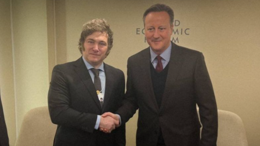 Javier Milei se reunió en Davos con el canciller británico David Cameron