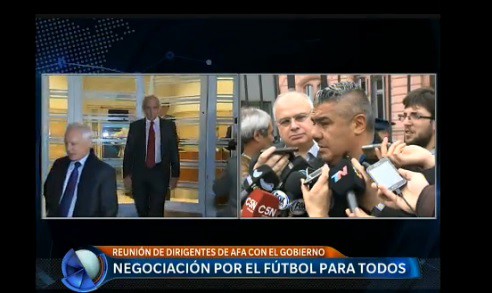 Negociación en Casa de Gobierno por el Fútbol para todos