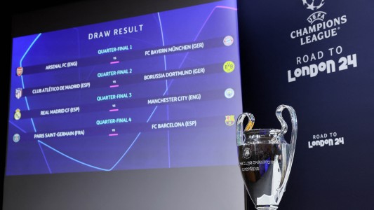 Champions League: el PSG se enfrentará al Barcelona y el Real Madrid al Manchester City