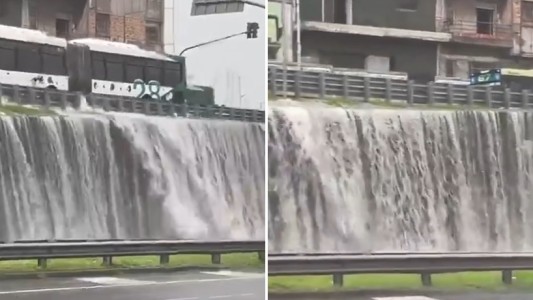 Por la tormenta se formaron "cataratas" en la General Paz y la Casa Rosada se inundó