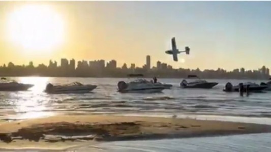 Rosario: Polémica con el hidroavión que realizó vuelos rasantes sobre el río