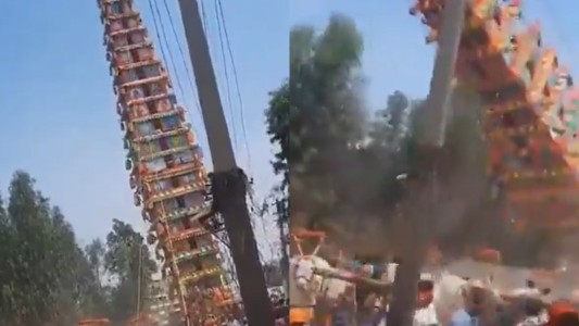 Se derrumbó una carroza de 36 metros de altura durante un evento religioso