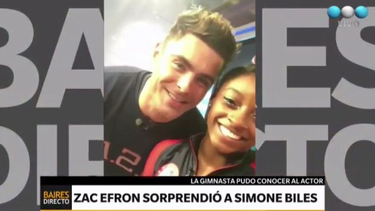 Simone Biles cumplió otro sueño: conocer a Zac Efron