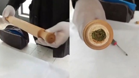 Le llevó marihuana a su hijo preso dentro de un palo de amasar