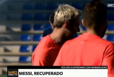Messi entrenó con normalmente en Barcelona