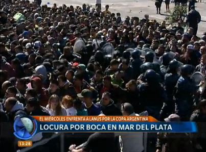 Locura por Boca en Mar del Plata