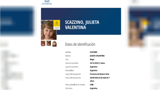 Alerta amarilla de Interpol por la desaparición de una niña en Pilar: creen que cruzó a Chile con su mamá