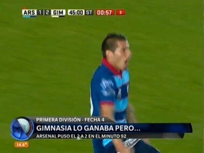 Arsenal le empató el partido a Gimnasia en el último minuto