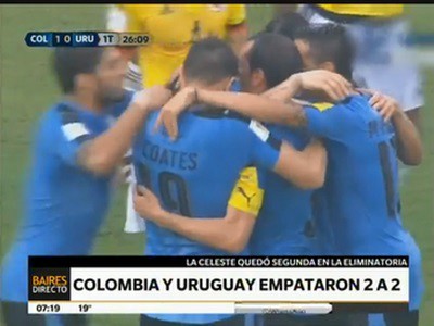 Empate entre Colombia y Uruguay en Barranquilla: 2 a 2