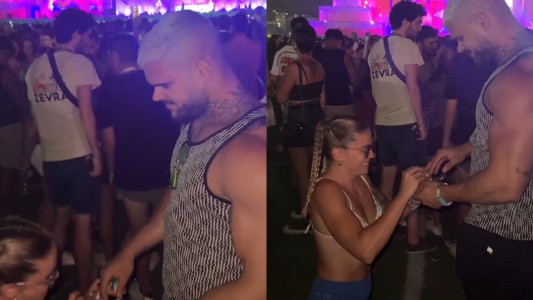 Una chica le propuso matrimonio a su novio en medio del show de Nicki Nicole