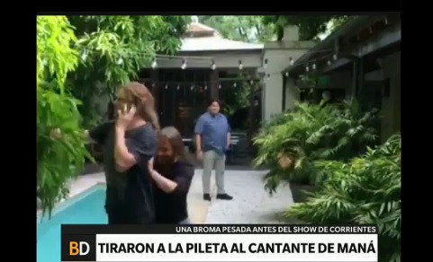 Tiraron a la pileta al cantante de Maná