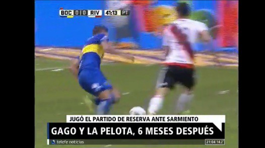 Gago vuelve en reserva luego de seis meses alejado de las canchas