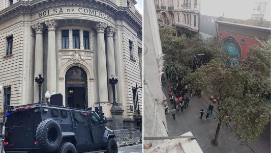 Amenaza de bomba en la Bolsa de Comercio de Rosario antes de la llegada de Milei