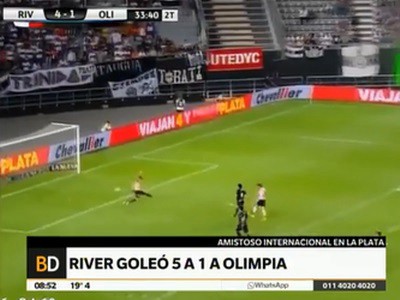 River goleó 5 a 1 a Olimpia de Paraguay