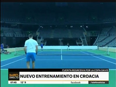 Copa Davis: nuevo entrenamiento en Croacia