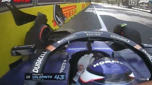 Colapinto chocó en la primera práctica libre del GP de Azerbaiyán