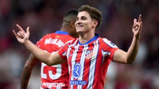 Julián Álvarez debutó en las redes en La Liga en la goleada del Atlético de Madrid ante el Valencia