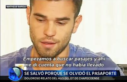 Se salvó de la tragedia del Chapecoense porque se olvidó el pasaporte