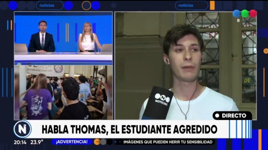 Habló Thomas, el estudiante agredido en la UNR: "La violencia no es el camino"