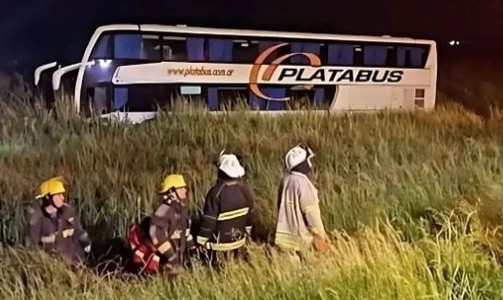 Accidente de un micro en Ruta 2: un muerto y 14 heridos