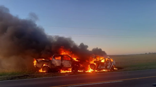 Choque, incendio y dos muertos en la ruta 5
