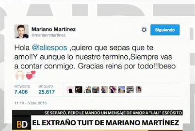 El extraño tuit de Mariano Martínez