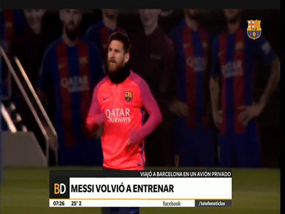 Messi entrenó con el Barcelona