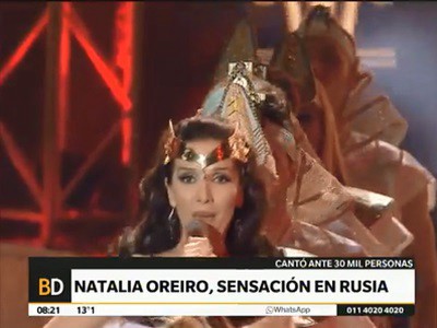Natalia Oreiro, sensación en Moscú