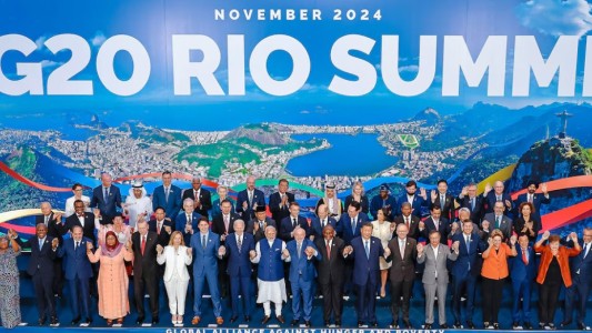 Javier Milei no participó de la foto oficial del G20 en Brasil