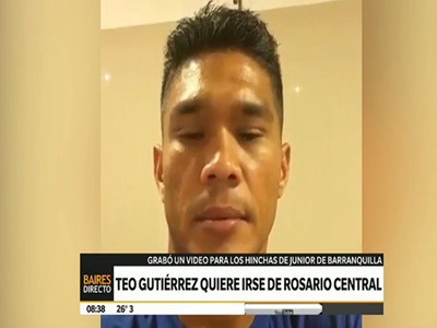 Teo Gutiérrez quiere irse de Central y volver al Juniors de Barranquilla