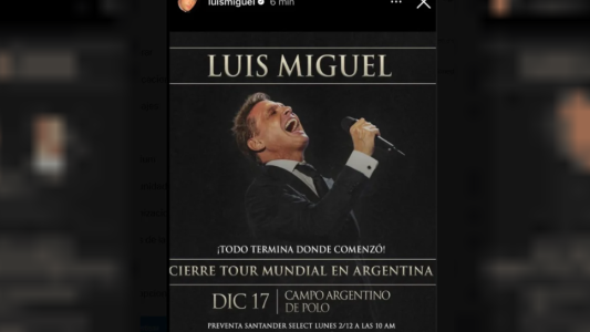 Luis Miguel cierra su gira mundial en Argentina el 17 de diciembre