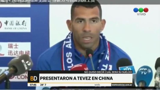 Tevez fue presentado en China: "Me siento en casa"