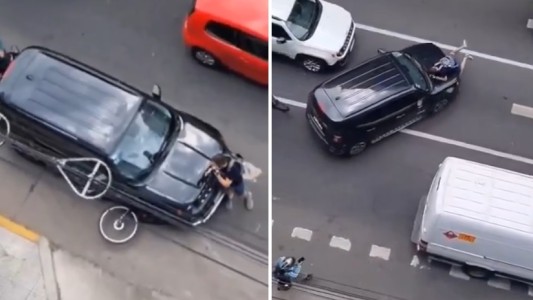 Una automovilista atropelló y arrastró a un ciclista en el capot