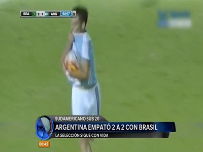 El Sub 20 rescató un empate ante Brasil pero sigue al borde de la eliminación