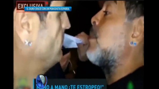 Duro cruce de Maradona con un periodista español: "Mano a mano, te estropeo"