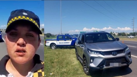 Lo multaron por exceso de velocidad y le pegó una trompada a una policía