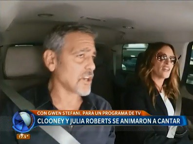 George Clooney y Julia Roberts en un karaoke sobre ruedas
