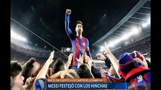 Messi festejó con los hinchas