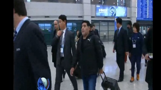Maradona llegó a Corea del Sur