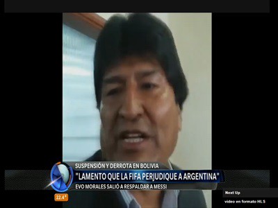 Evo Morales: "Lamento mucho que la FIFA haya perjudicado a la Argentina"