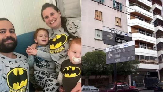 Quieren cambiar el nombre de la calle "Estado de Palestina" por "Familia Bibas"