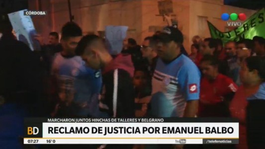 Marcha y pedido de justicia por el hincha de Belgrano Emanuel Balbo