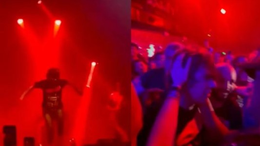 Maxi Trusso se lanzó al público en pleno show pero nadie lo agarró y se dio un golpazo