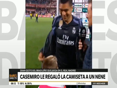 El regalo para un chico del Real Madrid: la camiseta de Casemiro