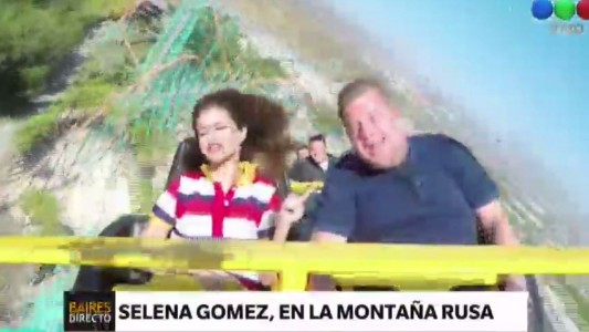 Selena Gómez cantó en la montaña rusa junto a James Corden